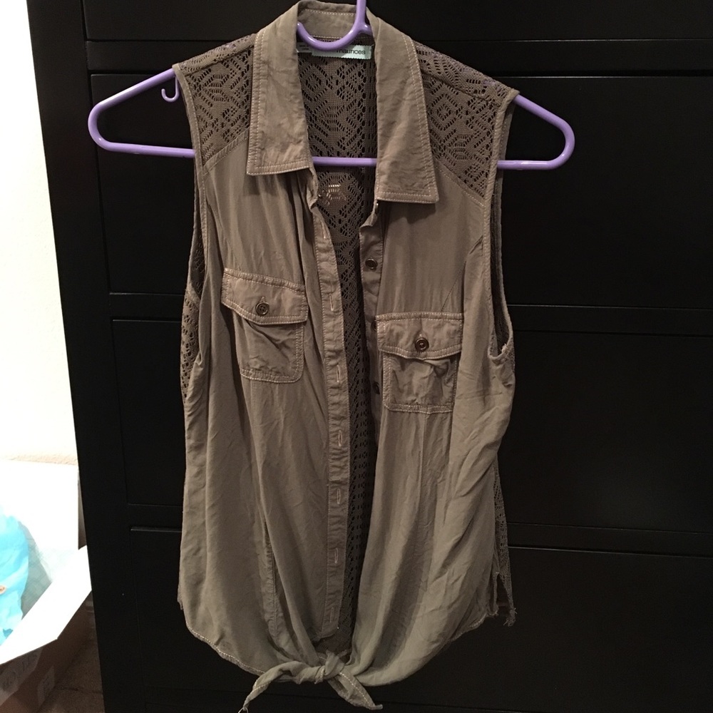 Maurices Olive Tie Tank Top